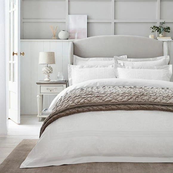 Best Pirce ๐ฏ Dorma Purity Dorma Purity Paloma 100% Cotton White Jacquard Duvet Cover โจ - Image 2