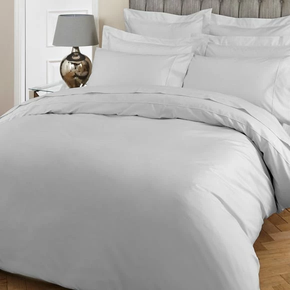 Best Sale 🎁 Dorma Dorma Egyptian Cotton 400 Thread Count Percale Silver Duvet Cover 🎁 - Image 2
