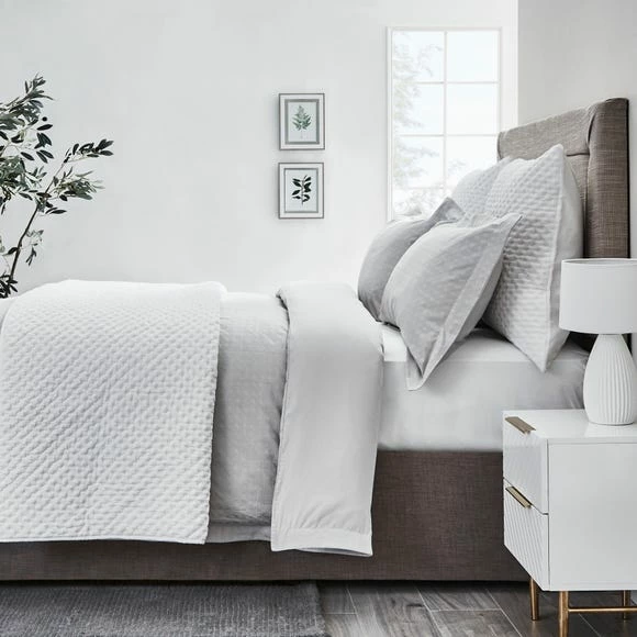 Best Pirce ๐ Dorma Purity Dorma Purity Marlia Silver Cotton Jacquard Duvet Cover and Pillowcase Set ๐ - Image 4