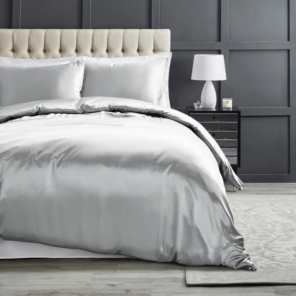 Buy ๐งจ Dorma Dorma Silver 100% Silk Duvet Cover ๐ - Image 4
