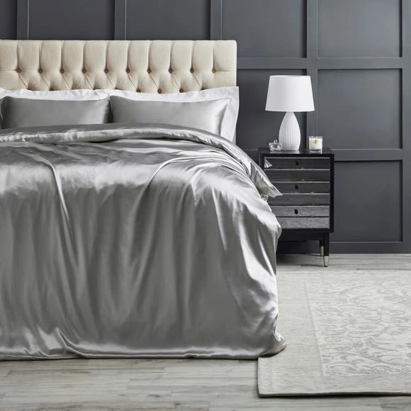 Buy ๐งจ Dorma Dorma Silver 100% Silk Duvet Cover ๐ - Image 5