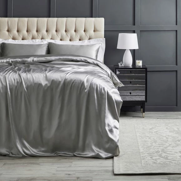 Buy ๐งจ Dorma Dorma Silver 100% Silk Duvet Cover ๐ - Image 6