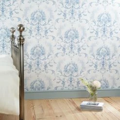 New ✔️ Dorma Dorma Toile Blue Wallpaper 🥰