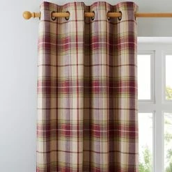 Best Pirce 🌟 Dorma Dorma Bloomsbury Check Plum Eyelet Curtains 👏