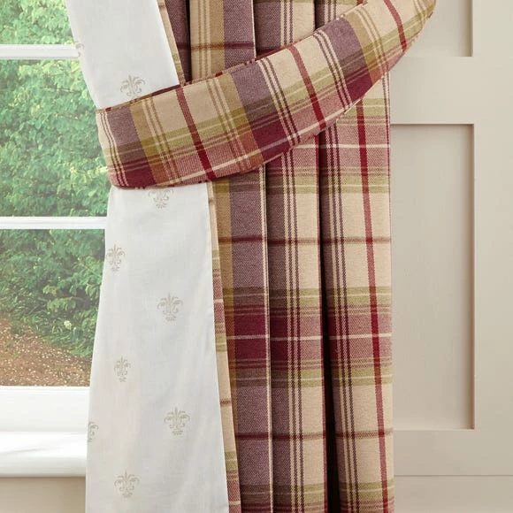 Best Pirce ๐ Dorma Dorma Bloomsbury Check Plum Eyelet Curtains ๐ - Image 4