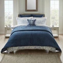 Coupon 🎁 Dorma Dorma Remington Cotton Velvet Blue Bedspread 👍