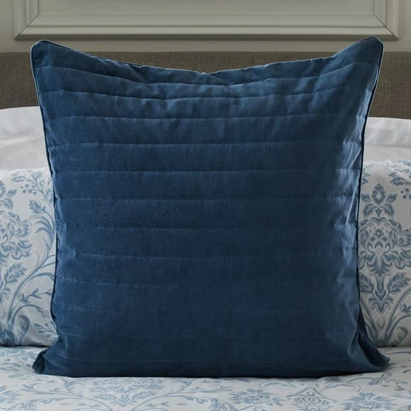 Outlet ๐ Dorma Dorma Remington Cotton Velvet Blue Continental Square Pillowcase ๐