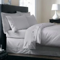 Budget 💯 Dorma Dorma 500 Thread Count 100% Cotton Sateen Silver Duvet Cover ❤️