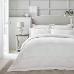 Best Pirce 💯 Dorma Purity Dorma Purity Paloma 100% Cotton White Jacquard Duvet Cover ✨