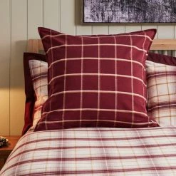 Best Pirce 🔥 Dorma Dorma Finlay Red Checked Continental Pillowcase Pair ⌛
