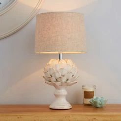 Coupon ⭐ Dorma Dorma Brimstage Cream Artichoke and Linen Shade Table Lamp 🔔
