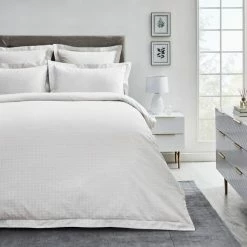 Best Pirce ⌛ Dorma Purity Dorma Purity Marlia White Cotton Jacquard Duvet Cover and Pillowcase Set 😀