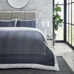 Budget 🎉 Dorma Dorma Abbotswood 100% Cotton Navy Duvet Cover and Pillowcase Set 🤩
