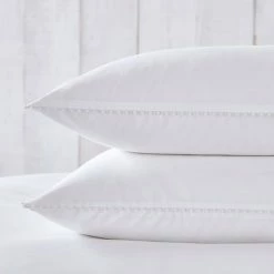 Promo ❤️ Dorma Purity Dorma Purity Nimes 300 Thread Count Cotton Sateen Oxford Pillowcase Pair 🥰