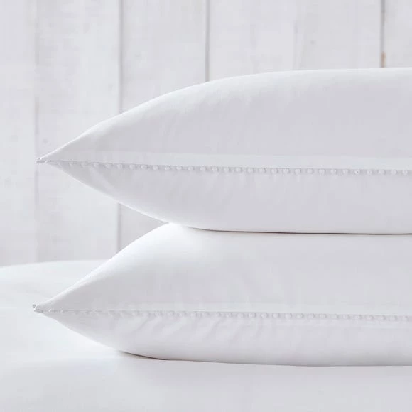 Promo ❤️ Dorma Purity Dorma Purity Nimes 300 Thread Count Cotton Sateen Oxford Pillowcase Pair 🥰