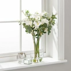Hot Sale 🤩 Dorma Purity Dorma Purity Eucalyptus and Calla in Glass Vase 😉