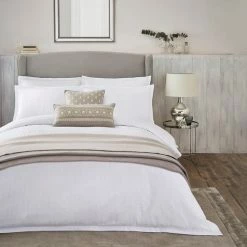 Top 10 🥰 Dorma Purity Dorma Purity Staunton Waffle Stripe White 100% Cotton Duvet Cover and Pillowcase Set 🤩