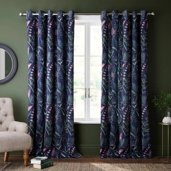 Outlet โค๏ธ Dorma Dorma Winter Garden Navy Blackout Eyelet Curtains ๐ฅ - Image 2