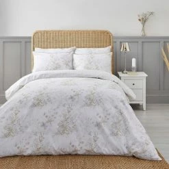 Promo 👍 Dorma Dorma Coleton Natural Floral 100% Cotton Reversible Duvet Cover and Pillowcase Set 😀