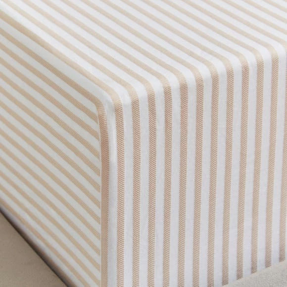 Brand new ๐งจ Dorma Dorma Bee Collection Woven Stripe 100% Cotton Fitted Sheet ๐งจ