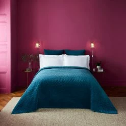 New 😍 Dorma Dorma Purity Teal Genevieve Bedspread 🎉