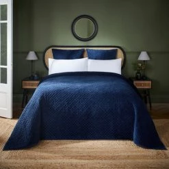 Cheapest 🛒 Dorma Dorma Purity Navy Genevieve Bedspread ⭐