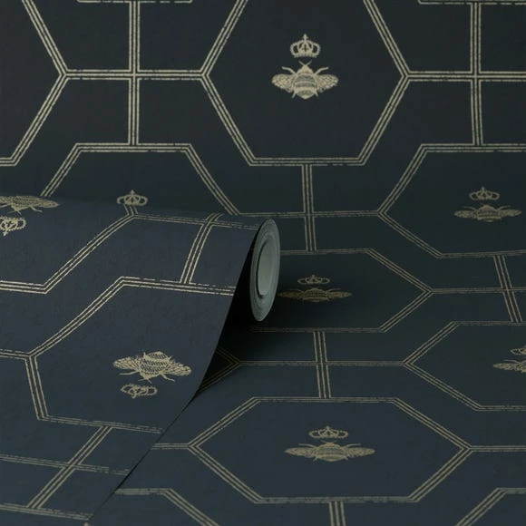 New ๐คฉ Dorma Dorma Heritage Bee Navy Wallpaper ๐ฏ - Image 3
