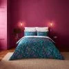 Discount ⭐ Dorma Dorma Winter Garden Teal 100% Cotton Reversible Duvet Cover and Pillowcase Set 😍