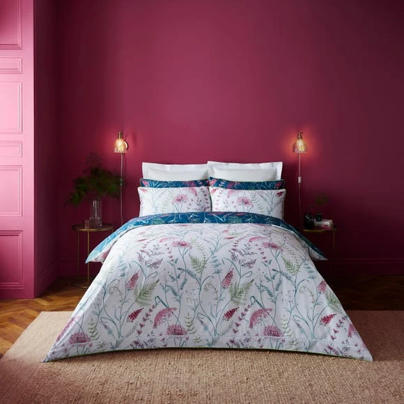 Discount ⭐ Dorma Dorma Winter Garden Teal 100% Cotton Reversible Duvet Cover and Pillowcase Set 😍 - Image 2