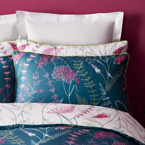 Discount ⭐ Dorma Dorma Winter Garden Teal 100% Cotton Reversible Duvet Cover and Pillowcase Set 😍 - Image 3